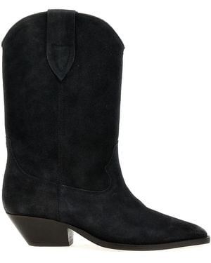 Isabel Marant Duerto Suede Cowboy Boots - Black