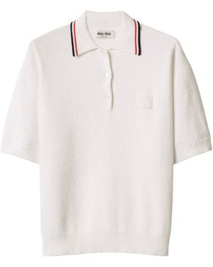 Miu Miu Cotton Knitted Polo - White
