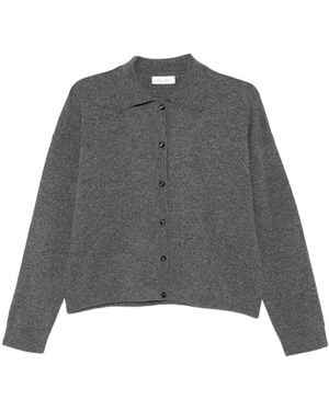 Roberto Collina Wool Cardigan With Polo Collar - Grey