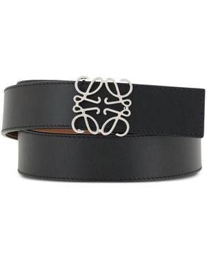 Loewe Anagram Reversible Belt With-Tone Buckle - Black