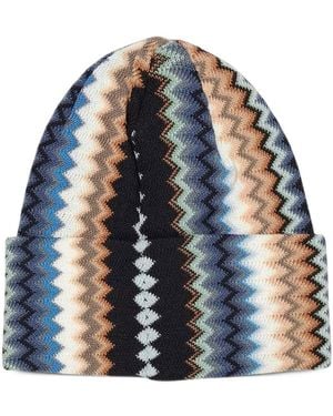 Missoni Zig-Zag Pattern Beanie - Blue