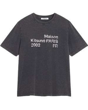 Maison Kitsuné Crew Neck T-Shirts - Black