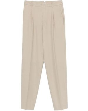 Cellar Door Beverly Pleated Wool Trousers - Natural
