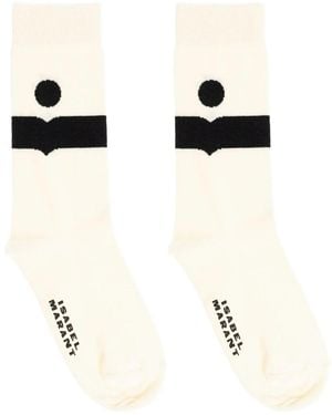 Isabel Marant Medium Nesson Socks With Logo - Black