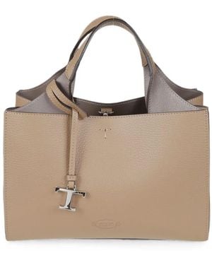Tod's Mini Hand Bag With Shoulder Strap - Natural