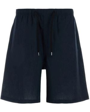 Cellar Door Jago Linen Shorts - Blue