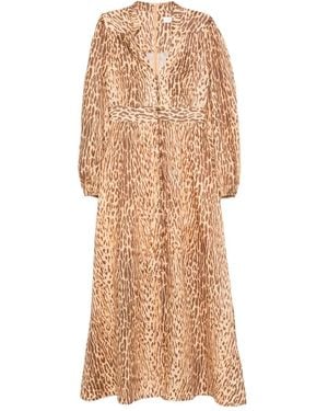 Zimmermann Cascadian Plunge Midi Dress - Natural