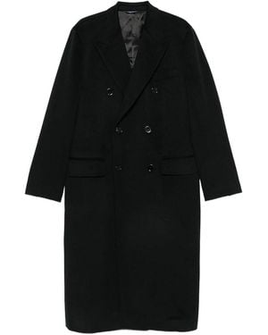 Dolce & Gabbana Double-Breasted Virgin Wool Coat - Black