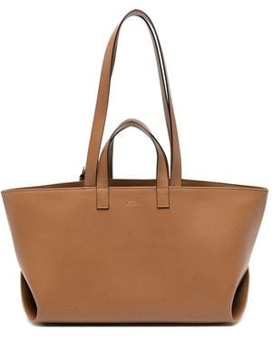 A.P.C. Le Drummer Leather Tote Bag - Brown