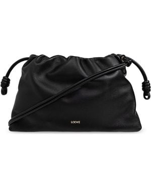 Loewe Mellow Nappa Leather Flamenco Purse - Black