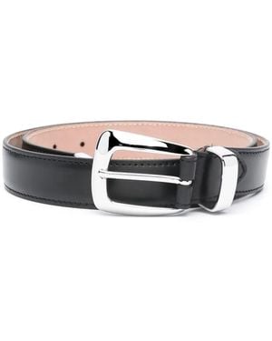 KHAITE Benny Smooth Leather Belt - Black