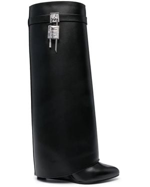 Givenchy Shark Lock Leather Boots - Black