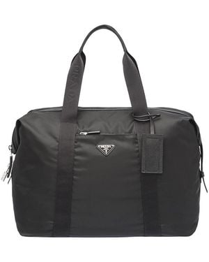 Prada Re-Nylon And Saffiano Leather Duffle Bag - Black