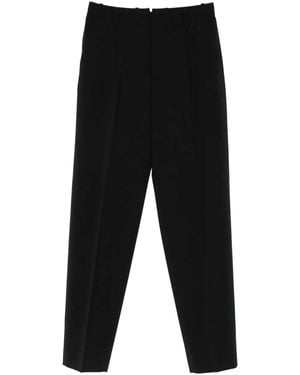 Cellar Door Beverly Wool Trousers With Pleat - Black