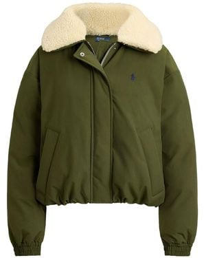 Polo Ralph Lauren Windjacket With Shearling Collar - Green