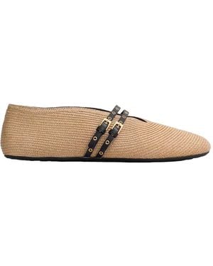 Alaïa Slip On Ballet Flats - Natural