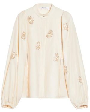 Max Mara Light Cotton Satin Shirt - Natural