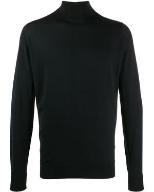 John Smedley Richards High Neck Extrafine Merino Wool Jumper - Black