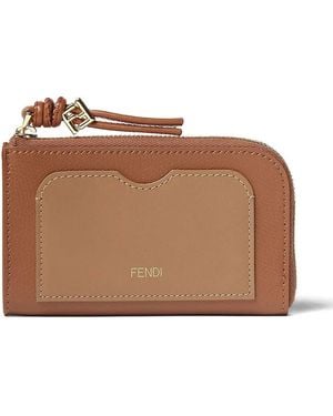 Fendi Cardholder With Zip - Brown
