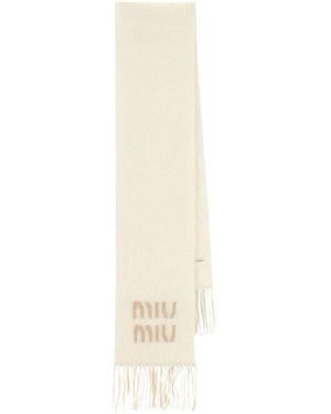 Miu Miu Wool And Mohair Scarf - White