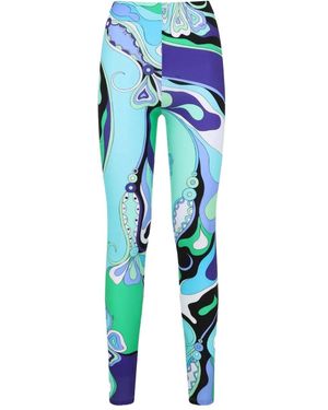 PUCCI Printed Nylon Leggings - Blue