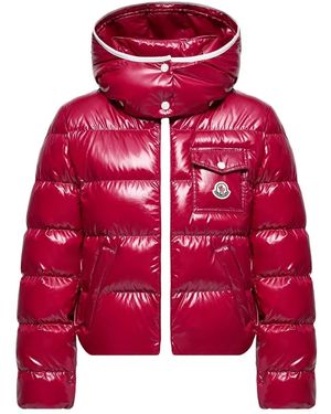 Moncler Piumino Corto Andro Con Cappuccio Rimovibile - Rosso