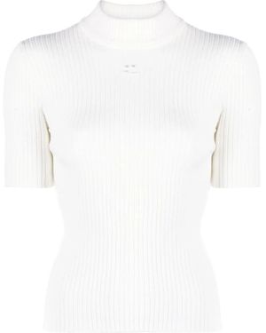 Courreges Reedition Knit Ss Jumper - White