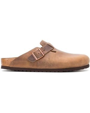 Birkenstock Boston Oiled Leather Slippers - Brown