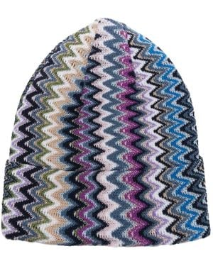 Missoni Zig-zag Pattern Beanie - Blue