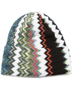 Missoni Zig-zag Wool Knit Beanie - Green