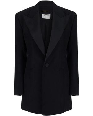Saint Laurent Single-Breasted Tuxedo Jacket - Black