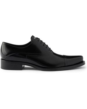 Prada Laced Leather Shoes - Black