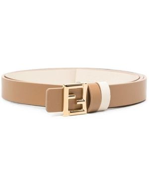 Fendi Ff Reversible Belt 20 Mm - Natural