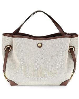 Chloé Small Chloé Clover Canvas Bag - White