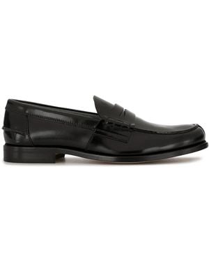 Tod's Semi-Shiny Leather Penny Loafers - Black