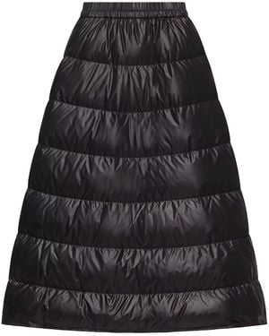 Moncler Gonna Midi Imbottita A Linea A - Black
