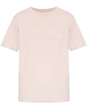 Etro Embroidered Pegaso T-Shirt - Pink