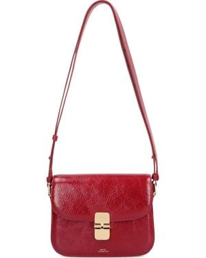 A.P.C. Grace Small Bag In Crinkled Leather - Red