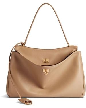 Balenciaga Rodeo Medium Smooth Leather Handbag - Natural