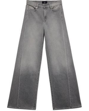 7 For All Mankind Jeans Tailorless Lotta Con Gamba Ampia - Grey