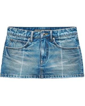 Alexander Wang Foldline Denim Skort - Blue