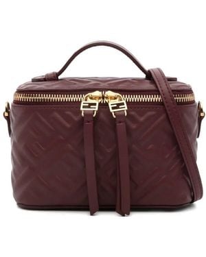 Fendi Vanity Nappa Bag With Ff Pattern - Purple