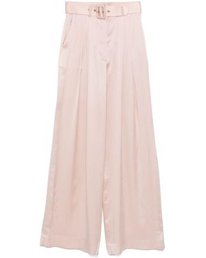 Zimmermann Silk Palazzo Trousers With High Waist - Pink