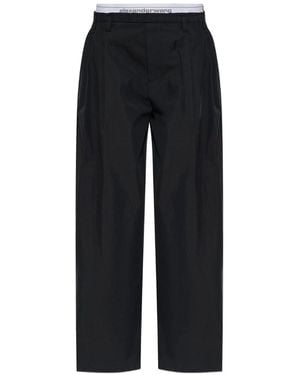 Alexander Wang High-Waisted Tailored Pants With Logo Elastic - Blue