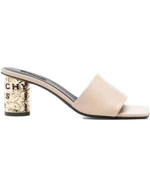 Givenchy Tape Heeled Leather Mules - Natural