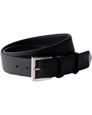 Prada Saffiano Leather Belt - Black