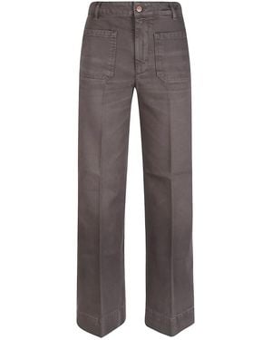 Victoria Beckham Alina Wide Leg Jeans In Fossil Grey