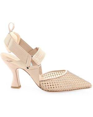 Fendi Colibrì Slingback With High Heel - Natural