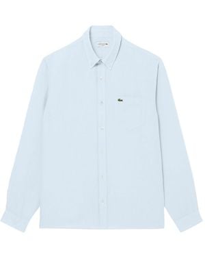 Lacoste Regular-Fit Linen Shirt - Blue