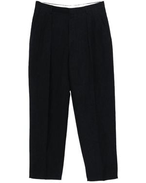 Cellar Door Lucio Linen Blend Pleated Trousers - Blue